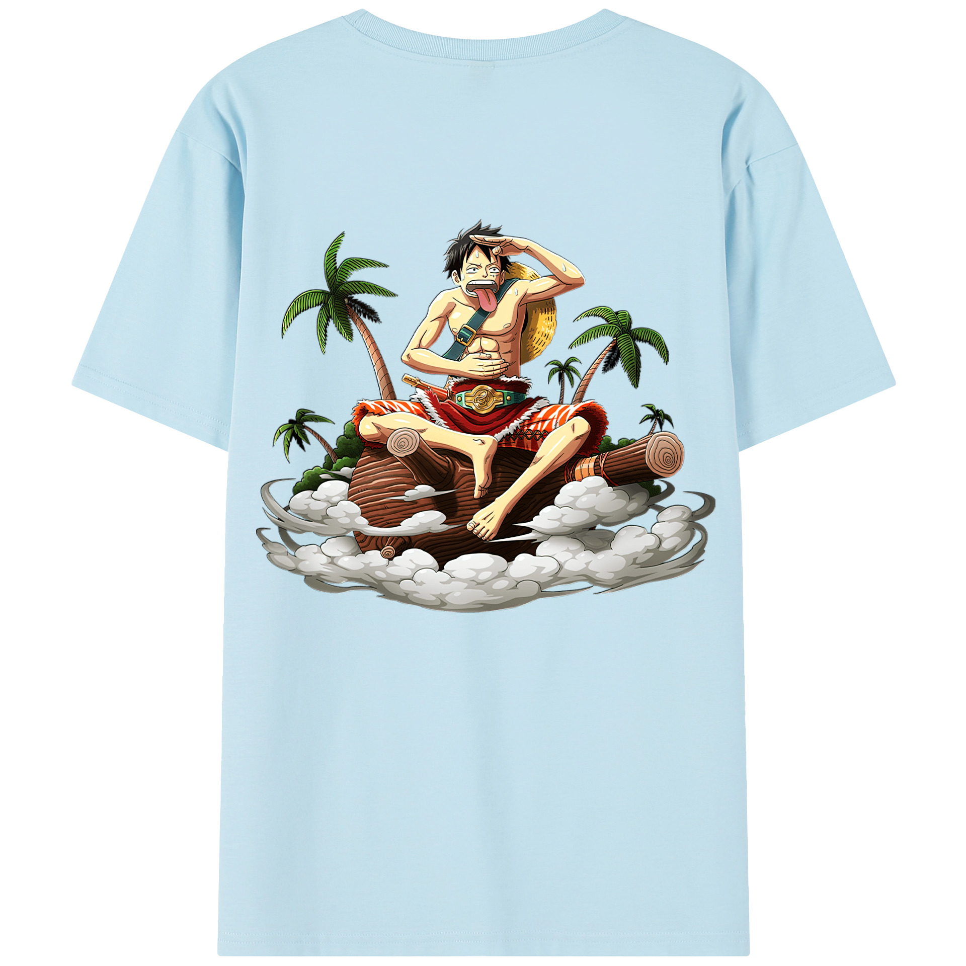 ワンピース モンキー・D・ルフィ ONE PIECE Monkey D. Luffy 綿100％半袖Tシャツ（背面プリント）